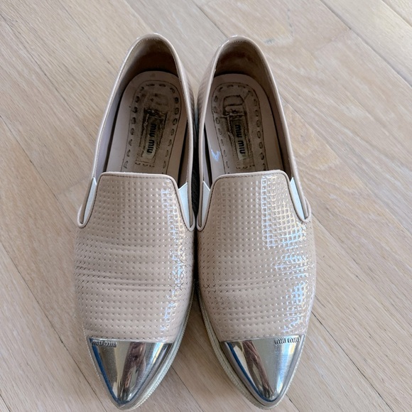 Miu Miu Metal Cap Toe Sneaker. Sz 38.5. - Picture 2 of 4